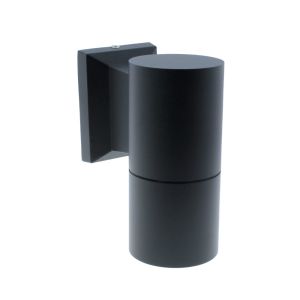 Aplique de parede exterior chill preto cilíndrico 1xgu10 ip44 wonderlamp