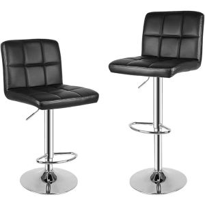 Rattantree conjunto de 2 bancos de bar com altura ajustável, preto