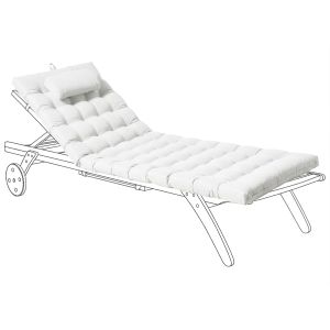 Almofada para espreguiçadeira cesana premium 192 x 56 cm branco creme