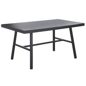 Mesa de refeição de jardim canetto 150 cm 90 cm vidro preto