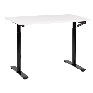 Secretária de pé ajustável manualmente destinas 120 cm 72 cm branco/preto