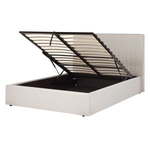 Sommier com arrumação vion tecido creme claro 140 x 200 cm