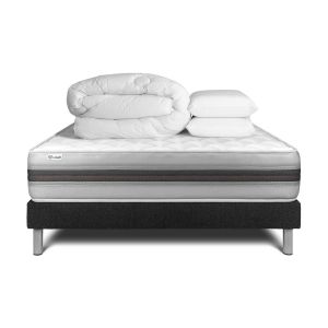 Conjunto completo de cama - colchão 160x200 cm + estrado de molas com ripas