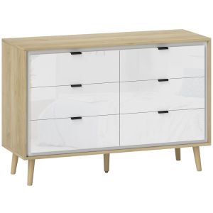 Cómoda com 6 gaveta 110x40x75 cm color blanco Homcom