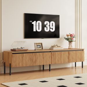 Móvel de tv com 4 portas natural 43x180x35cm