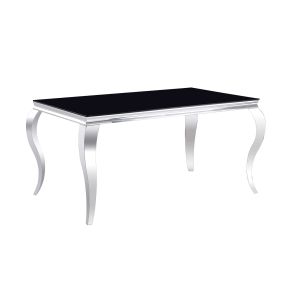 Mesa em vidro temperado 160cm. Sala de jantar ou cozinha, preto