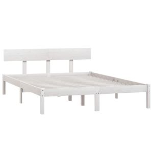 vidaXL estructura cama doble pequeña sin colchón madera maciza blanco