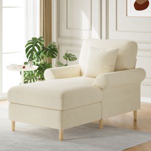 Poltrona relax em veludo bege reclinável 1 lugar 133 cm