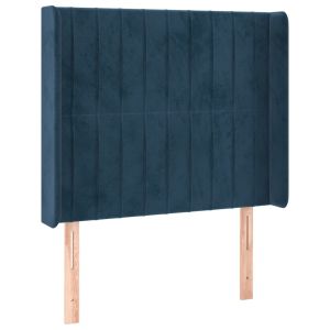 vidaXL cabecero con orejas de terciopelo azul oscuro 93x16x118/128 cm