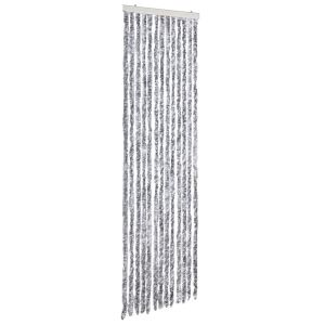Cortina anti-insetos 56x185 cm chenille branco e cinzento