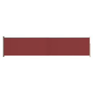Toldo lateral retrátil para pátio 140x600 cm vermelho