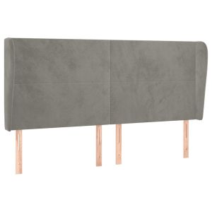 vidaXL cabecero con orejas de terciopelo gris claro 203x23x118/128 cm