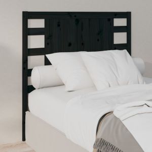 Cabeceira de cama 96x4x100 cm pinho maciço preto