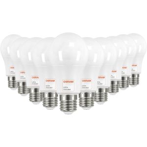 Pack 10 lâmpadas LED E27 9w 1080lm osram chip, a60, luz fria 6000k