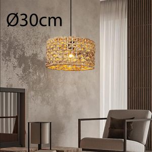 Candeeiro de teto em rattan natural ø30 cm  estilo rústico boho,E27