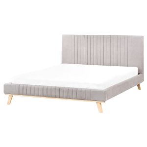 Cama chenille talence 160 x 200 cm cinzento claro