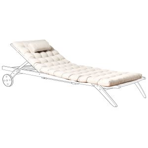 Almofada para espreguiçadeira cesana premium 192 x 56 cm creme claro
