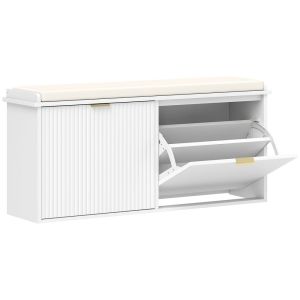 Banco sapateira 104x26x47,5 cm color blanco Homcom