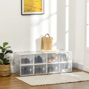 Estante para sapatos modular 8 caixas com porta transparente 21x36x28cm