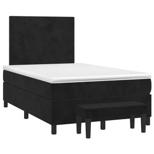 vidaXL cama box spring con colchón terciopelo negro 120x190 cm