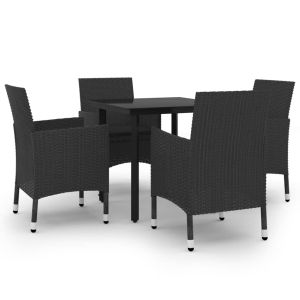 vidaXL set comedor de jardín 5 pzas y cojines ratán sintético y vidrio