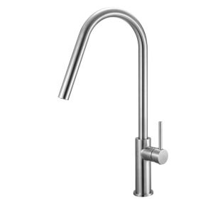 Kibath torneira cozinha monocomando fal, acabamento cromado escovado, latão