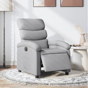 Poltrona reclinável elétrica tecido cinzento-claro ewg1658