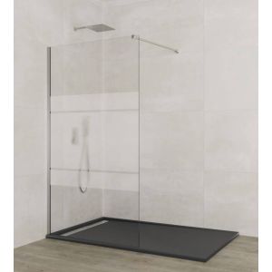 Divisória fixa de duche screen cromado decorado 96,5-98cm
