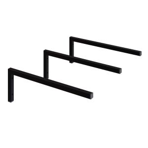 Conjunto de 3 suportes de fixaçãos preto mate para tampo de lavatório