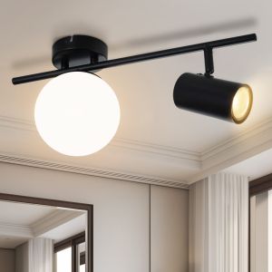 Nettlife luminária de teto negro gu10 40x18