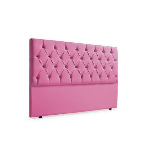 Cabeceira estofada capri pele sintética 145x120x12 cm - rosa - moonia