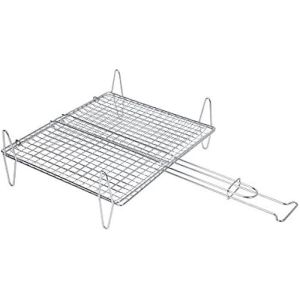 Grelha arqueada para carne ou peixe - sauvic - 40x45cm - aço resistente - p