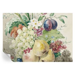 Papel de parede vinílico flores e frutos 208x146 tulup