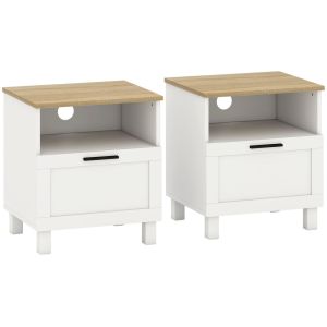 Conjunto mesas de cabeceira 45x38x50 cm color blanco Homcom, casa - quarto