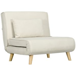 Poltrona 2 em 1 90x78x79 cm poliéster e espuma color beige Homcom