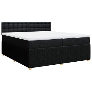 vidaXL cama box spring con colchón tela negro 200x200 cm