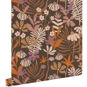 Estahome papel de parede folhas e flores tropicais 50 x 900 cm 130998