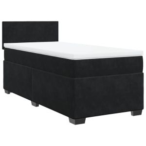 vidaXL cama box spring con colchón cuero sintético negro 90x190 cm