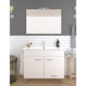 Móvel de banho samos, lavatório y espelho branco 80x45cm