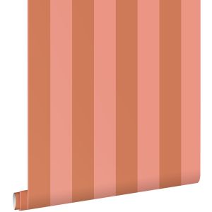 Estahome papel de parede riscas terracotaerosa pêssego 53 cm x 10.05 m