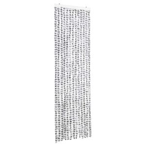 Cortina anti-insetos 56x185 cm chenille cinzento claro e escuro