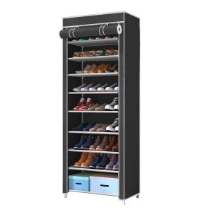 Armário para sapatos em tecido com porta nyana home 160x60x30 cm preto