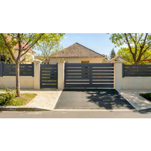 Pacote de portão de correr vogel 3m h.140cm + portão de jardim 1m h.140cm