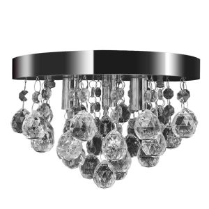 Luminária de teto de cristal vidaxl com design cromado