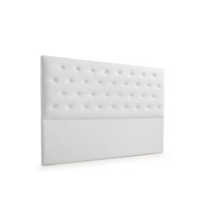 Cabeceira estofada ferrara pele sintética 130x120x8 cm - branco - moonia