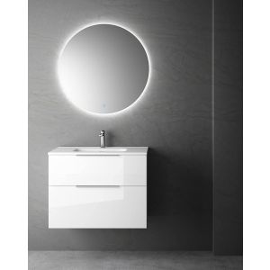 Armário de banho com profundidade reduzida e lavatório | 70 cm - branco