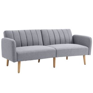 Sofá cama 2 lugare 173x75x73cm poliéster, espuma e madeira color gris