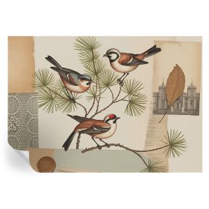 Papel parede adesivo colagem de pássaros 208x146 tulup