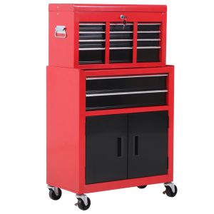 Carrinho de ferramenta 61,6x33x108 cm metal color rojo Homcom