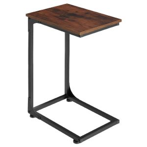 Mesa auxiliar erie, madeira industrial oscura, rústica